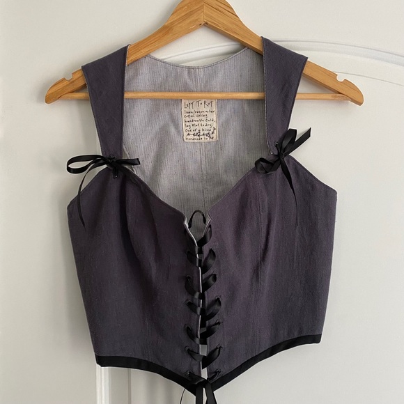 Handmade Linen Corset Vest - Picture 2 of 5